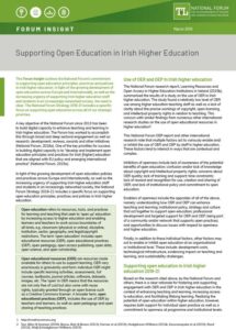 Supporting Open Education in Irish Higher Education